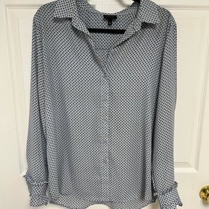 Blue Button-Up Blouse